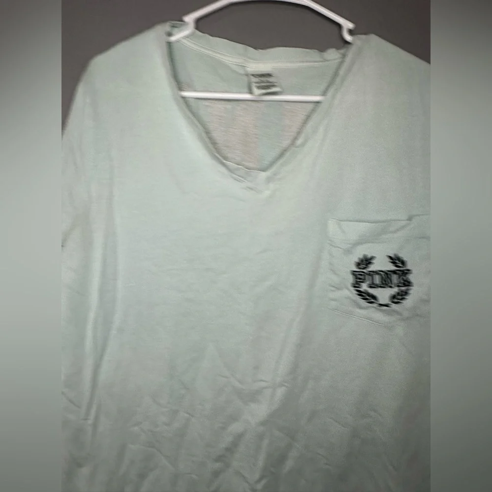 PINK Victoria's Secret Mint V-Neck Tee - Picture 6 of 12